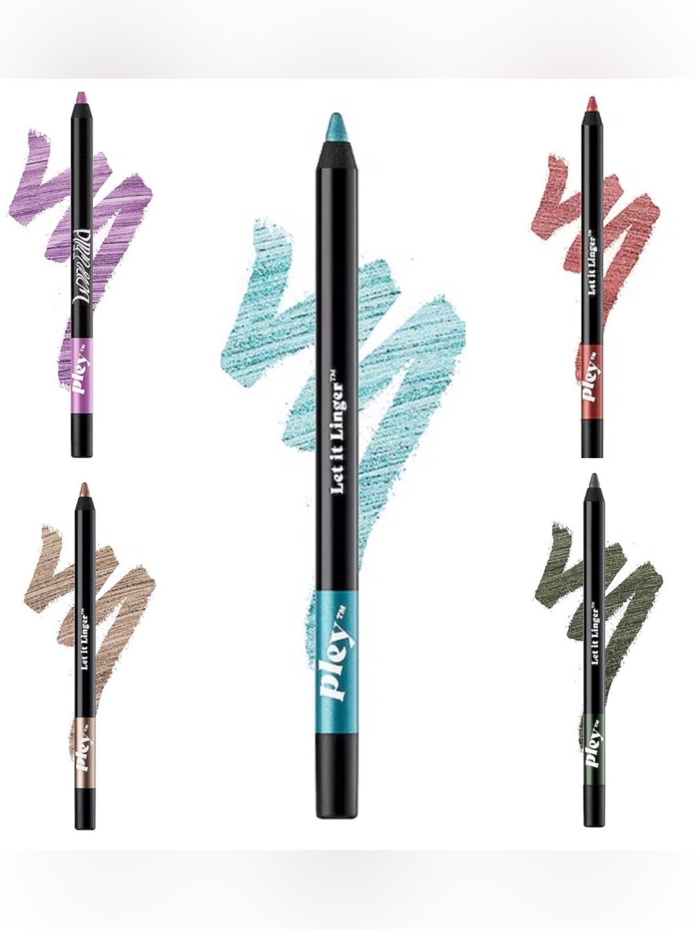 Set/5 Asst NIB Pley Let It Linger 12 hr Eyeliners